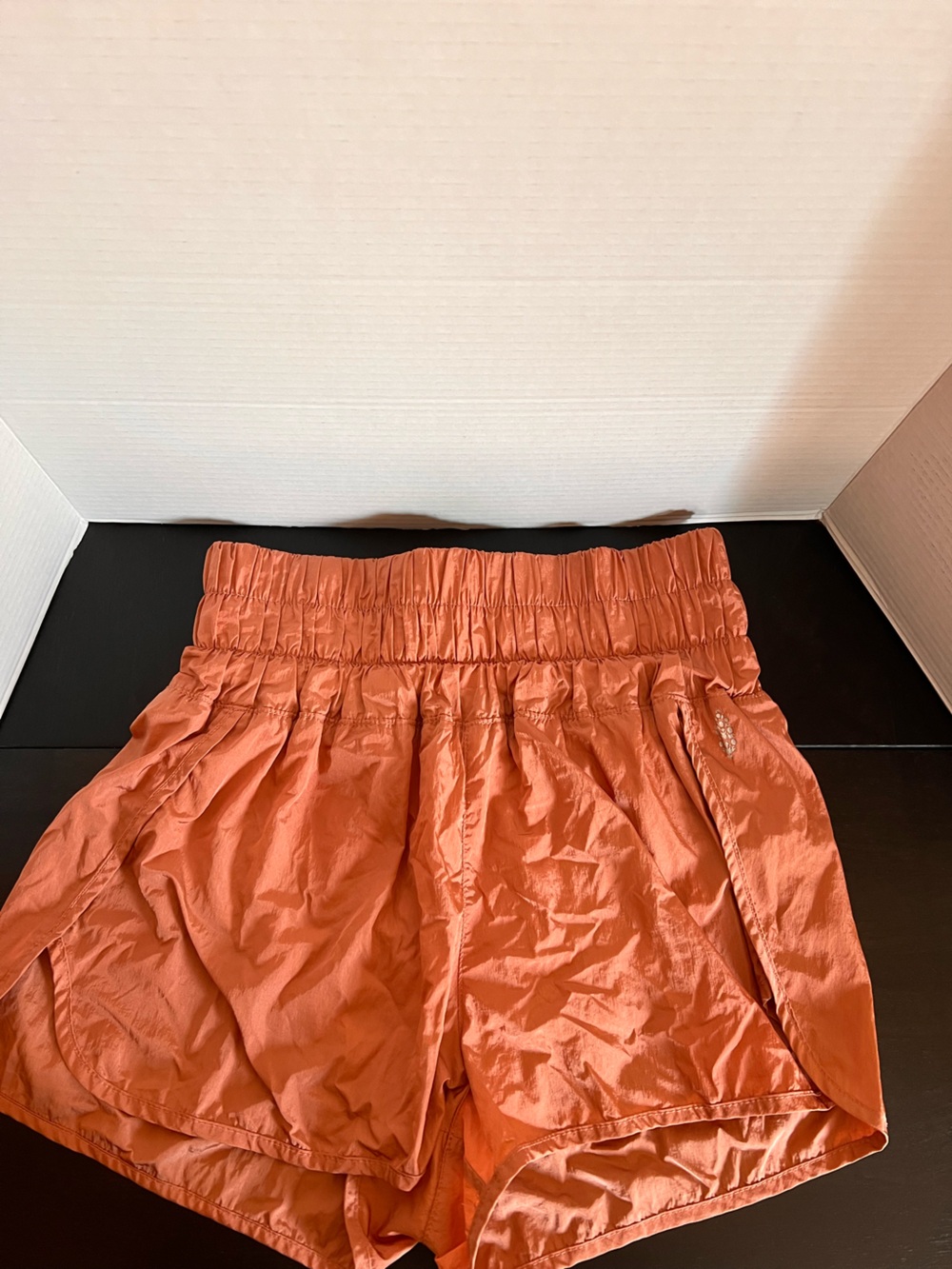Free People Rust Orange High-Waist Athletic Shorts LG